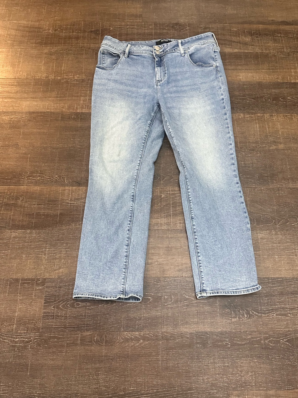 Hudson Women's High Rise Light Denim Wash Straight Leg Flap Pocket Jeans Size 14
